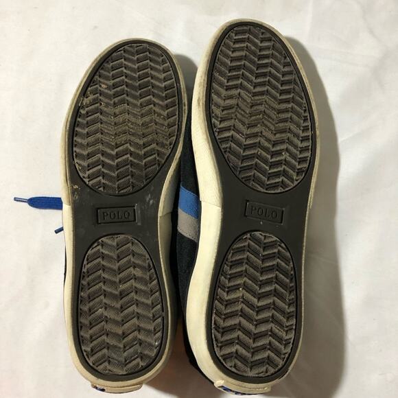 Polo Ralph Lauren mens halford canvas sneakers 9D black blue embroidered pony main image 4